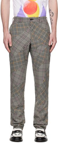 Comme des Garçons Homme Plus Black & White Paneled Trousers