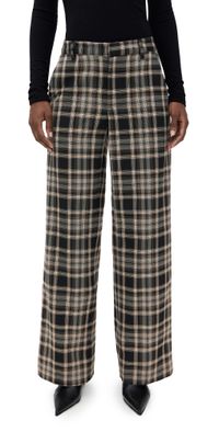 Enza Costa Relaxed Plaid Trousers Plaid 4