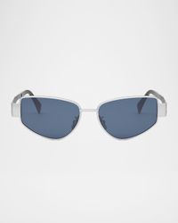 Men's Triomphe Metal Cat-Eye Sunglasses