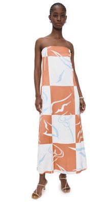 Madison the Label Delaney Strapless Maxi Dress Floral Check XS