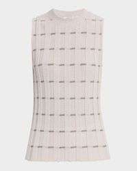 Wide Rib Knit Striped Shell