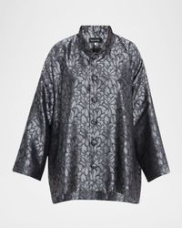 Wide A-Line Jacket With Chinese Collar (Long Length)