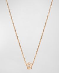 18K Pink Gold Possession Decor Palace Pendant Necklace with Diamonds