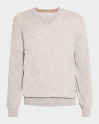 Men's Wool and Cashmere V-Neck Sweater