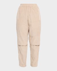 Corduroy Tapered-Leg Pull-On Pants