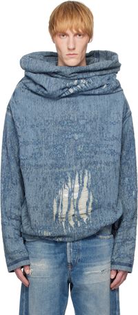 Diesel Blue D-Umbrix-Fsg Denim Turtleneck