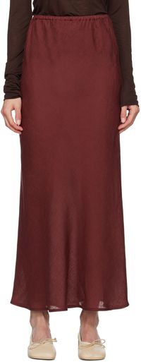 Baserange Burgundy Dydine Maxi Skirt