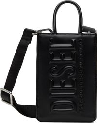 Diesel Moyen cabas noir à logo gaufré