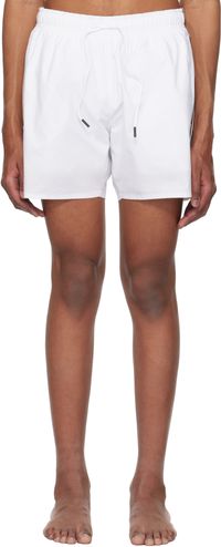 BOSS White Iconic Swim Shorts