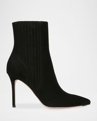 95mm Lisa Suede Stiletto Ankle Booties