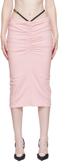 Versace Pink Georgette Midi Skirt