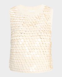 Cora Paillette Crochet-Stitch Crop Tank