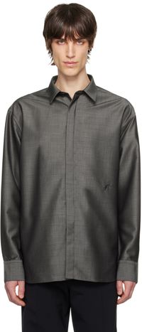 Ferragamo Gray Embroidered Shirt