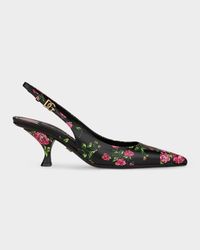 60mm Cutout DG Floral Leather Mule Sandals