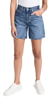 Levi's 501 Mid Thigh Shorts Blue Beauty 33