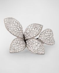 Giardini Secreti 18K White Gold Diamond Petal Ring, Size 7