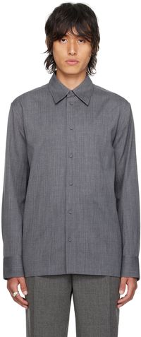 Jil Sander Gray Wool Shirt