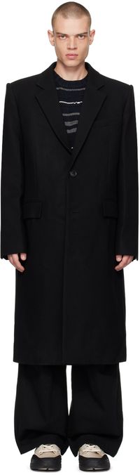 Juun.J Black Single-Breasted Coat
