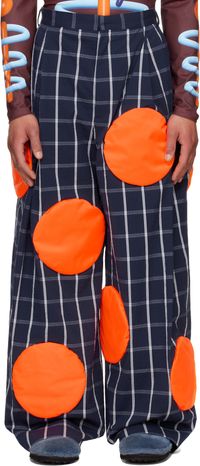 Walter Van Beirendonck Pantalon Sun bleu marine