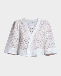 The Lady Eyelet Button-Front Wrap Top