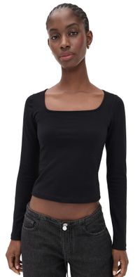 perfectwhitetee Maeve 90's Jersey Top True Black XS