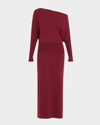 Janese One-Shoulder Wool-Blend Midi Dress