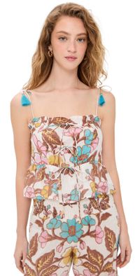 Bell Libra Top Turq Yellow Floral M