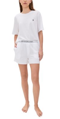 Polo Ralph Lauren French Terry Short Sleeve Pajama Set White S