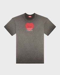 Unisex T-BUXT-N4 Flocked Logo T-Shirt