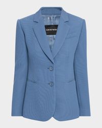 Single-Breasted Pique Blazer