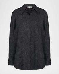 Relaxed-Fit Long-Sleeve Jaspe Shirt