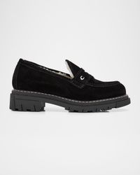 Donny Suede Platform Penny Loafers