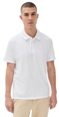 Vince Garment Dye Polo Optic White S