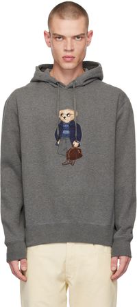 Ralph Lauren Purple Label Gray Polo Bear Hoodie
