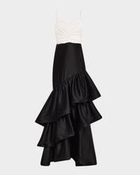 Clarice Two-Tone Ruffle Tiered Gown
