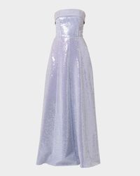 Bennett Strapless Striped Sequin Gown