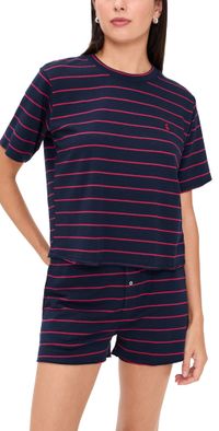 Polo Ralph Lauren Short Sleeve Shorts Set Hunter Navy/Classic Red S