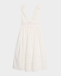 Broderie Cotton Midi Dress