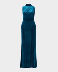 Lorelei Sleeveless Mock-Neck Velvet Gown