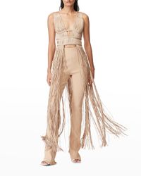 Plunging Long Tiered Fringe Top