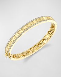 14K Diamond Pave Icon Bangle Bracelet