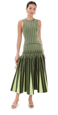 SIMKHAI Oaklen Midi Dress Pine Multi S