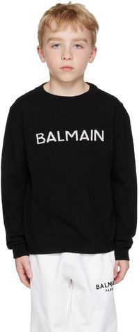 Balmain Kids Black Intarsia Sweater