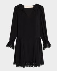 Enora Scalloped Eyelet Shift Dress