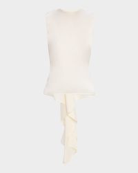 Sleeveless Draped Silk Scarf Top