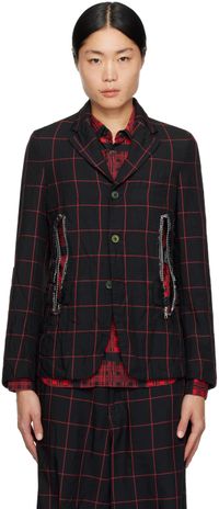 Black Comme des Garçons Black & Red Vented Blazer