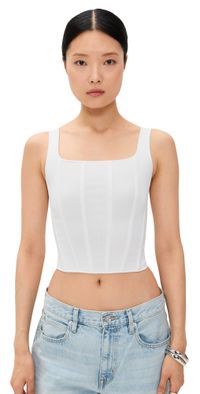alice + olivia Sariah Corset Tank White XS