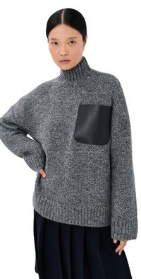 JW Anderson Leather Patch Pocket Sweater Grey M