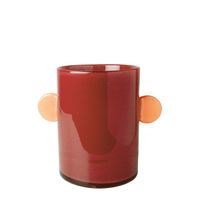 Blanc D'ivoire - Vase pipa en verre - Taille 16 - Rouge