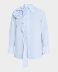 Ketch Ruffle Rosette Cotton Poplin Shirt
